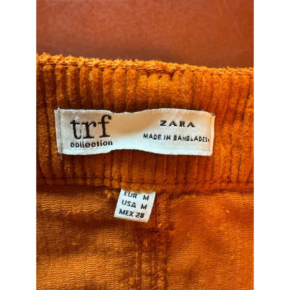 70s Retro Style Orange Corduroy Button Front Mini Skirt M - Picture 8 of 8